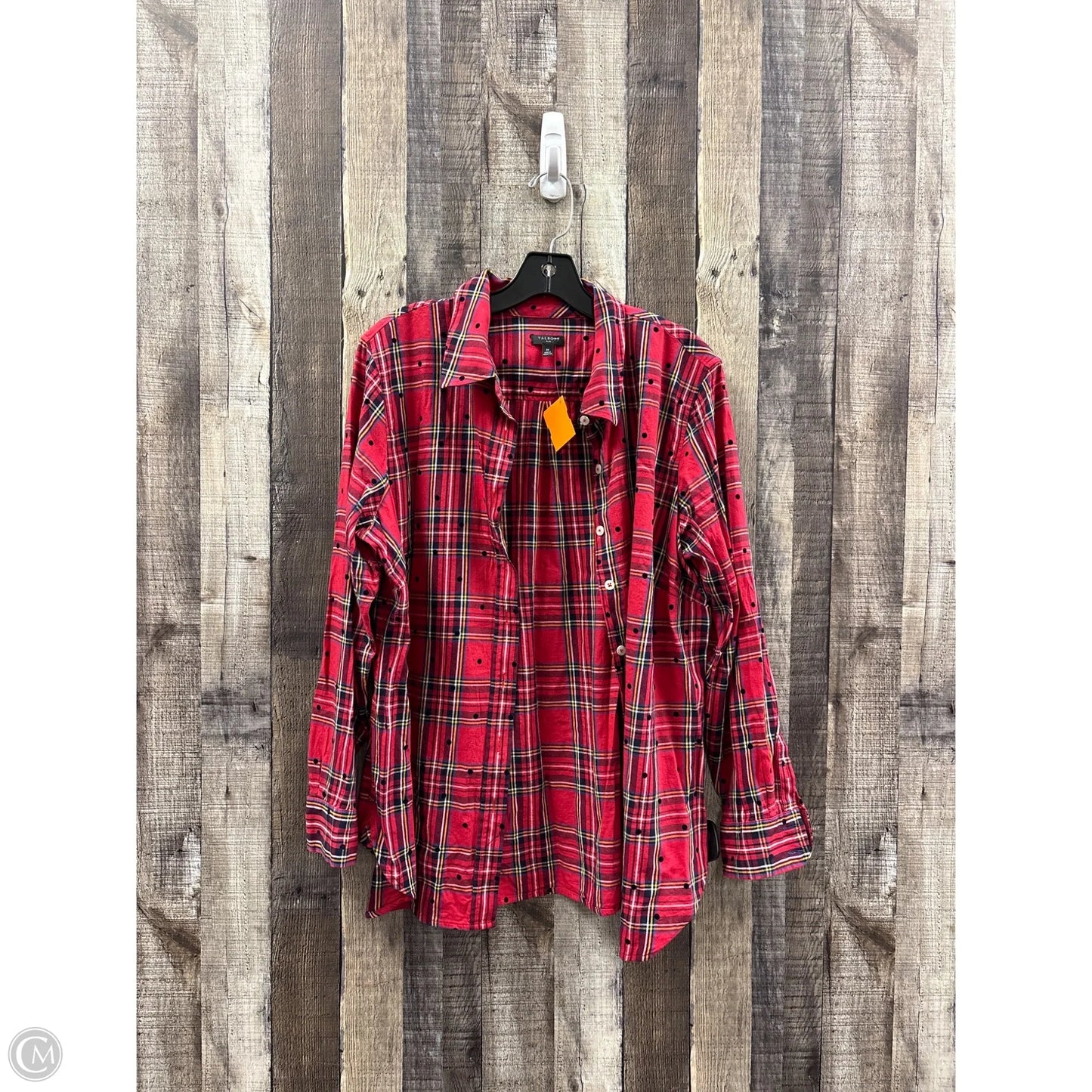 Top Long Sleeve By Talbots In Plaid Pattern, Size: 1x