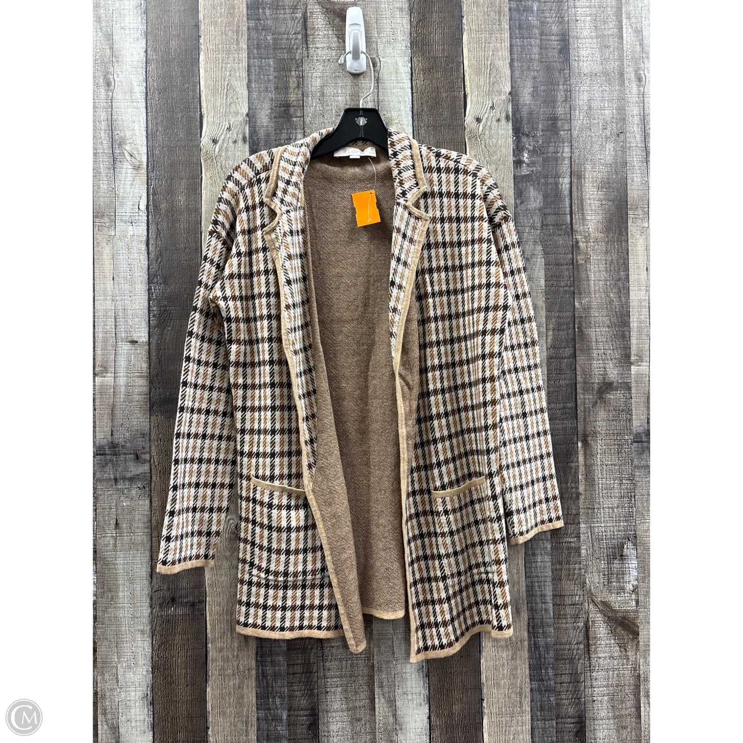 Cardigan By Loft In Plaid Pattern, Size: Mp