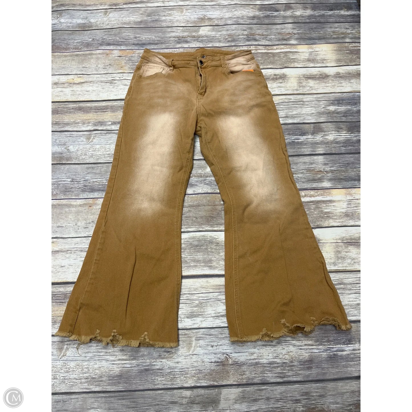 Jeans Flared By Cmf In Gold & Green, Size: 10