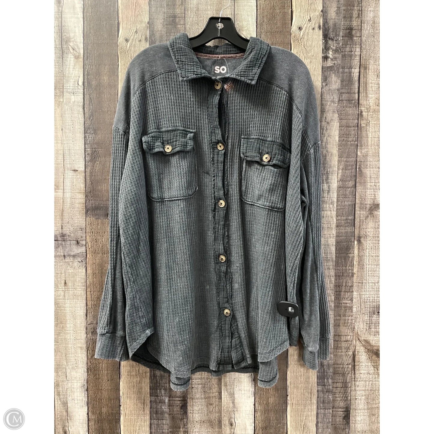 Top Long Sleeve By So In Grey, Size: Xxl