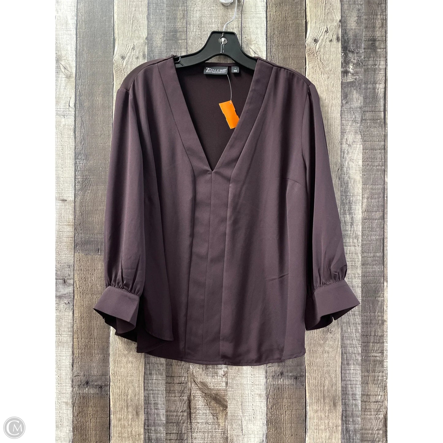 Top Long Sleeve By New York Studio In Maroon, Size: L