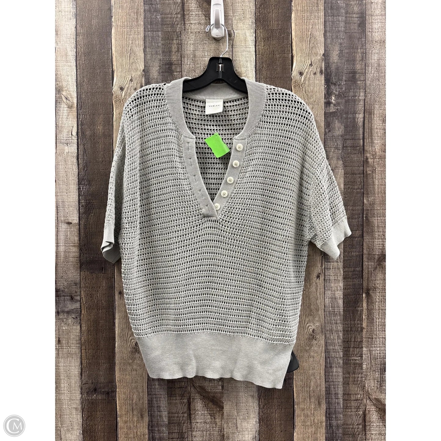 Sweater Short Sleeve By Varley In Grey, Size: S