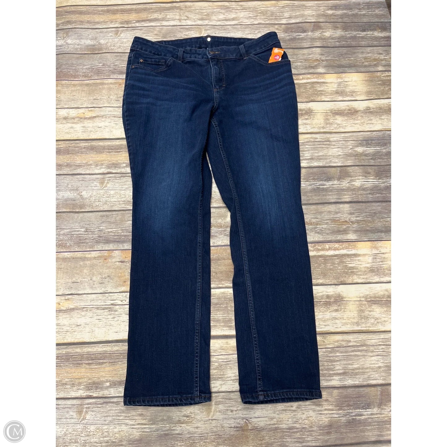 Jeans Straight By Lee In Blue Denim, Size: 18