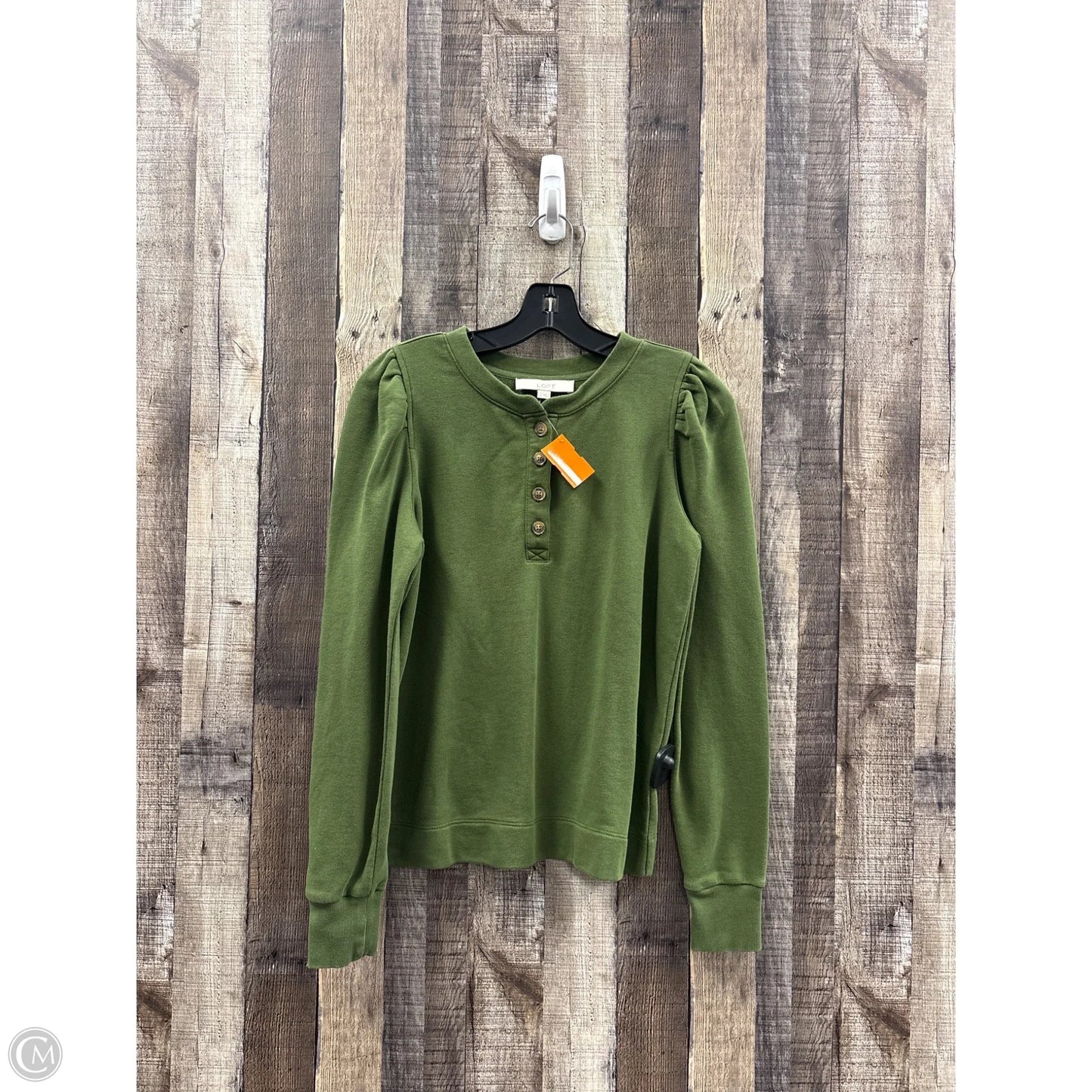 Top Long Sleeve By Loft In Green, Size: S