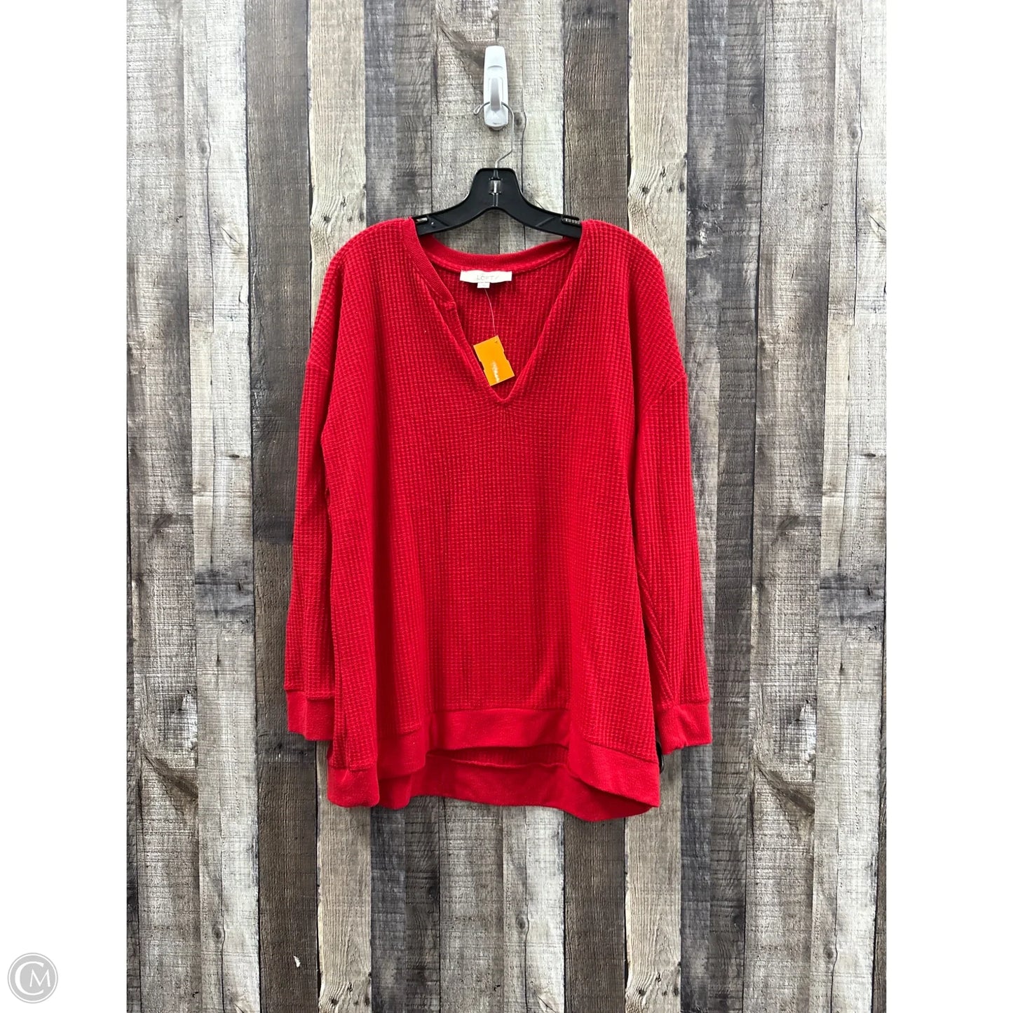 Top Long Sleeve By Loft In Red, Size: Xl