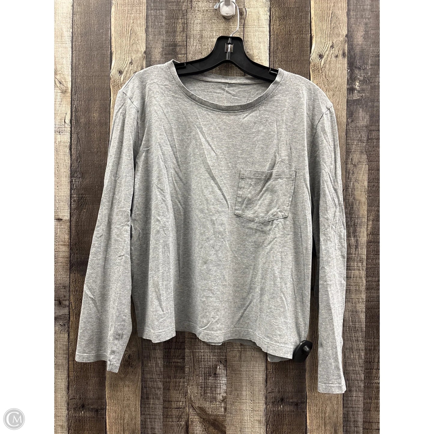 Top Long Sleeve Basic By Everlane In Grey, Size: S
