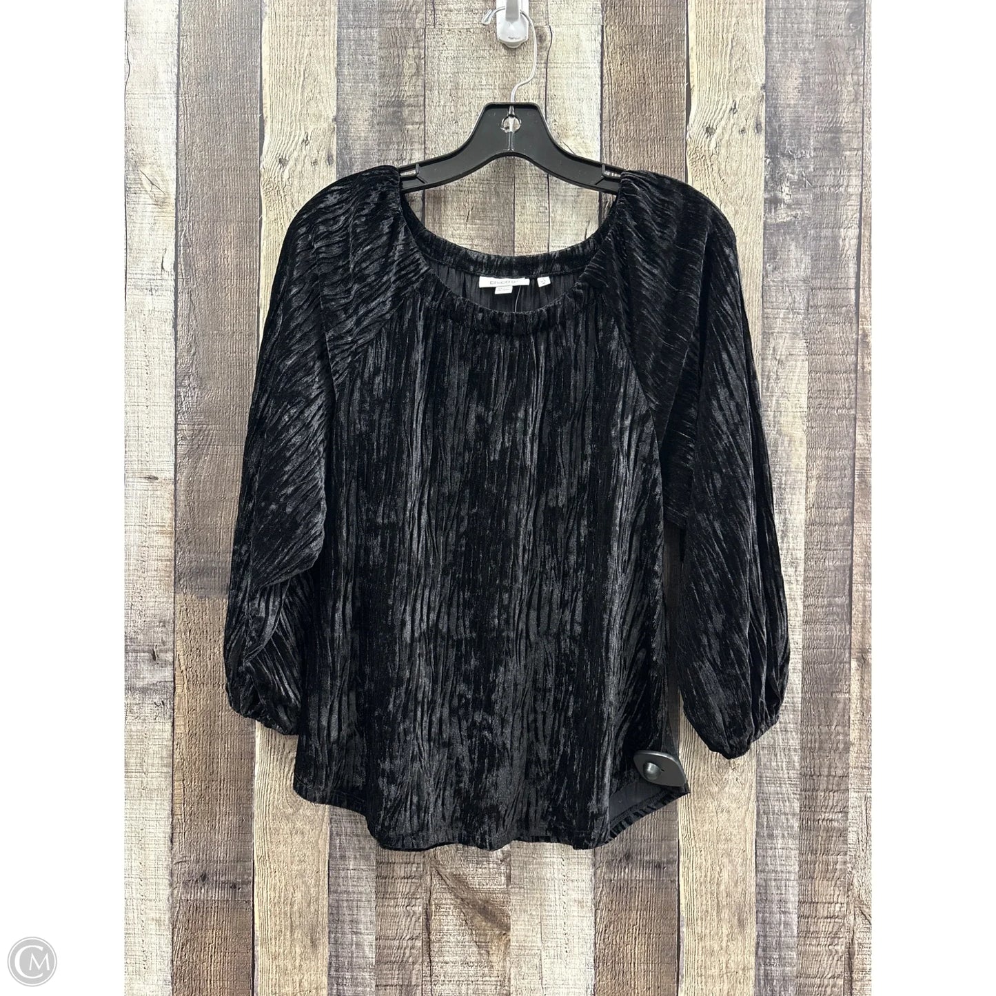 Top Long Sleeve By Chicos In Black, Size: M