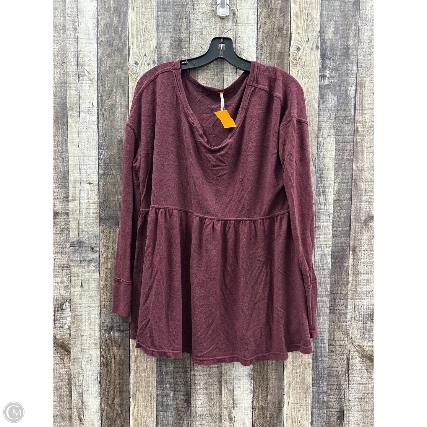 Top Long Sleeve By Free People In Maroon, Size: M