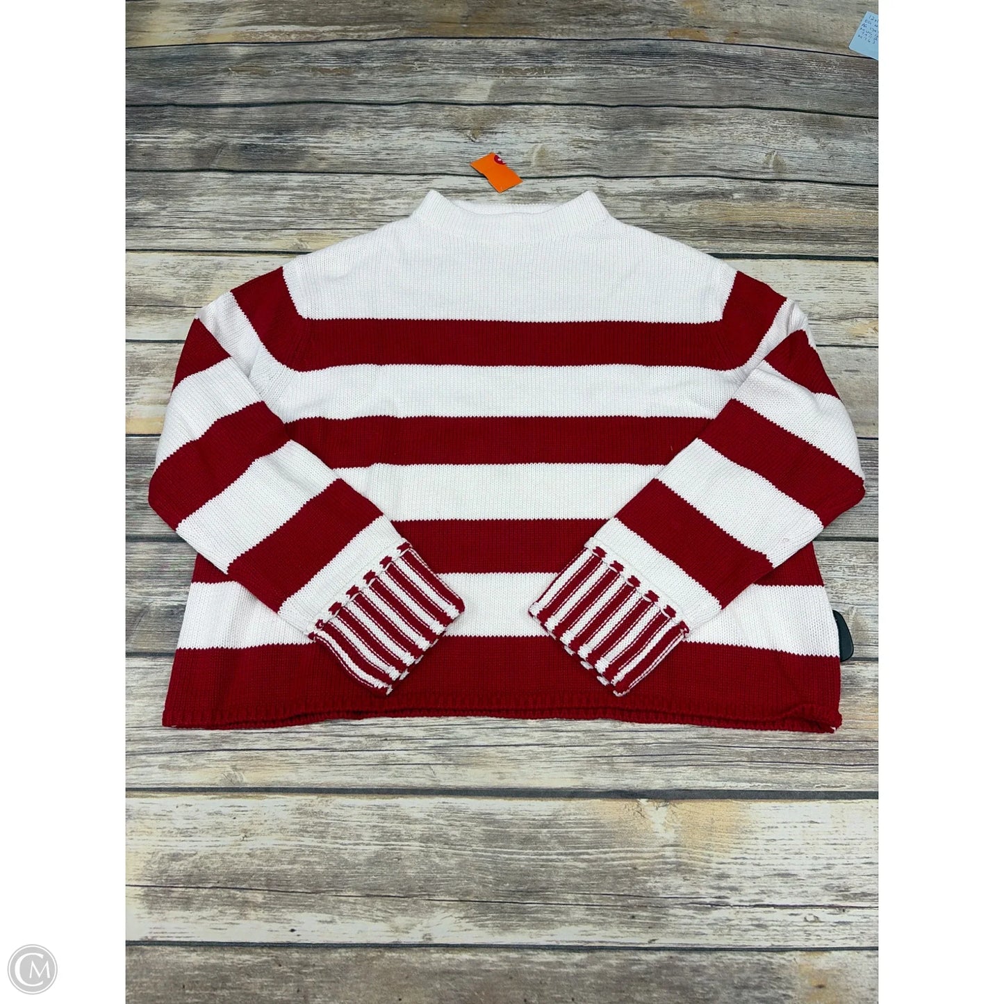 Sweater By Zenana In Red & White, Size: S