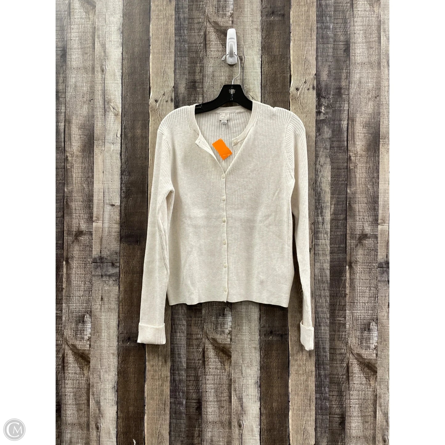 Sweater Cardigan By A New Day In Ivory, Size: L