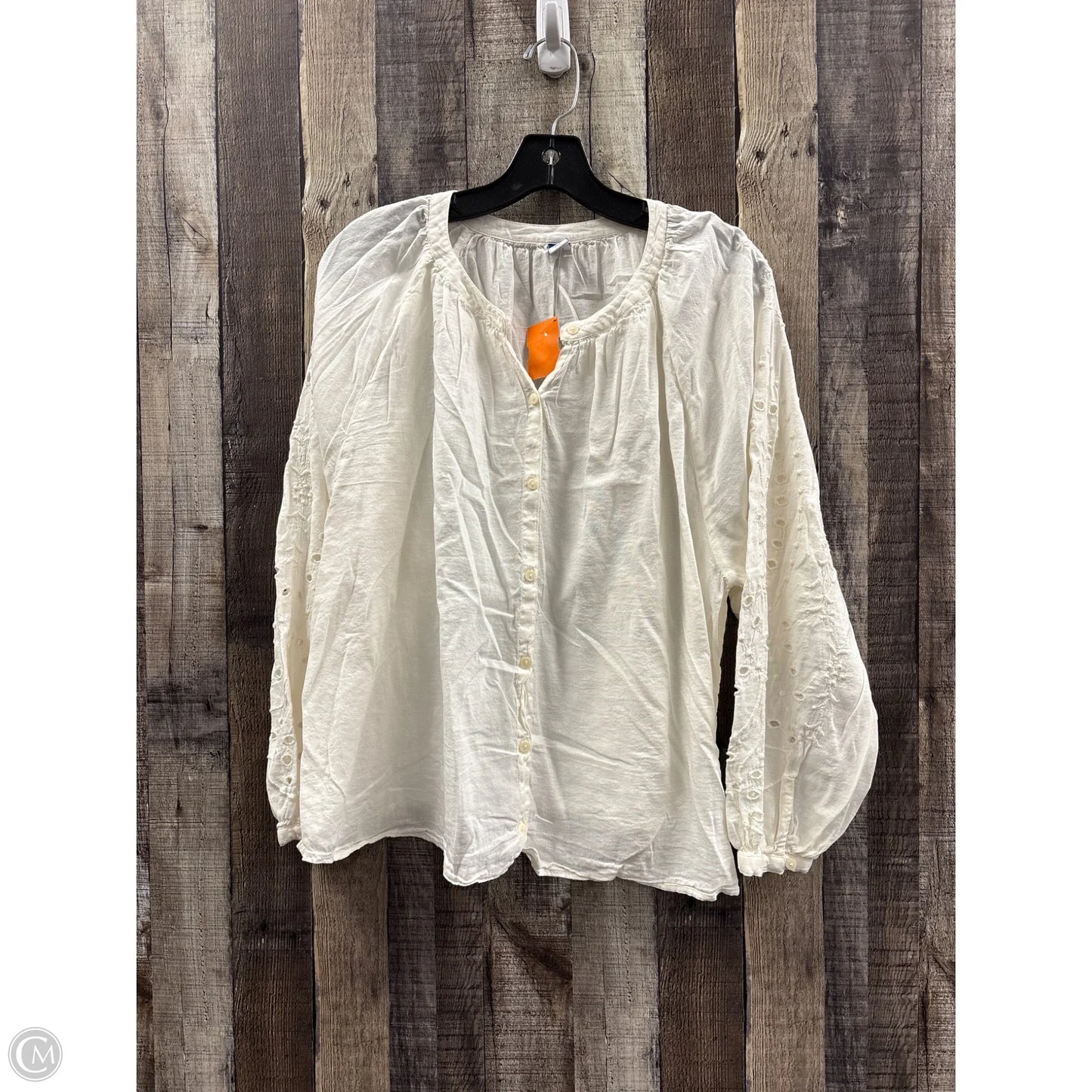 Top Long Sleeve By Old Navy In Cream, Size: L