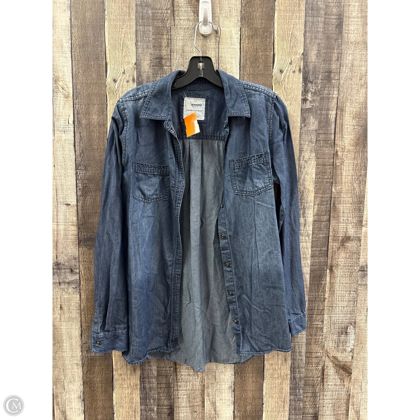 Top Long Sleeve By Sonoma In Blue Denim, Size: S