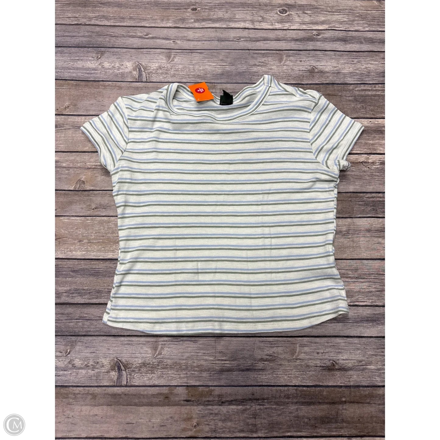 Top Short Sleeve Basic By Wild Fable In Striped Pattern, Size: L