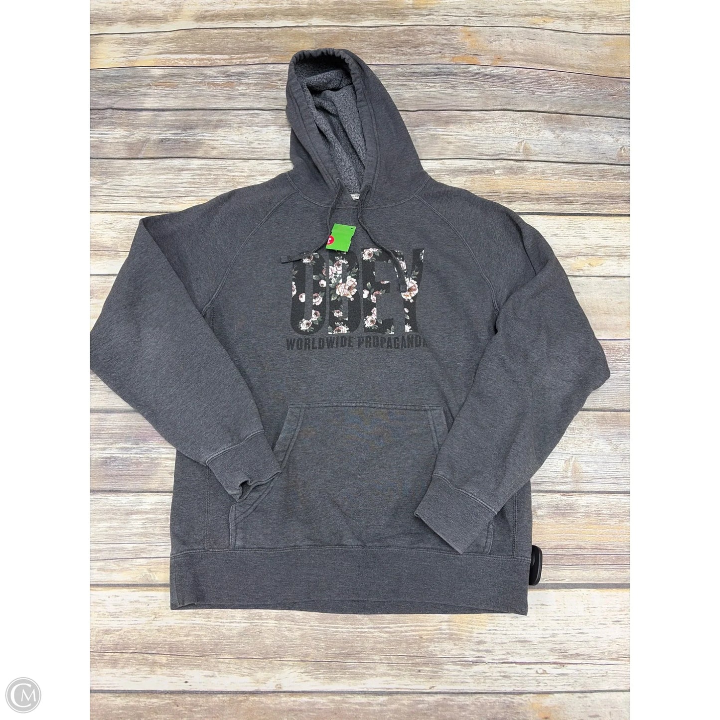 Sweatshirt Hoodie By Cme In Grey, Size: S
