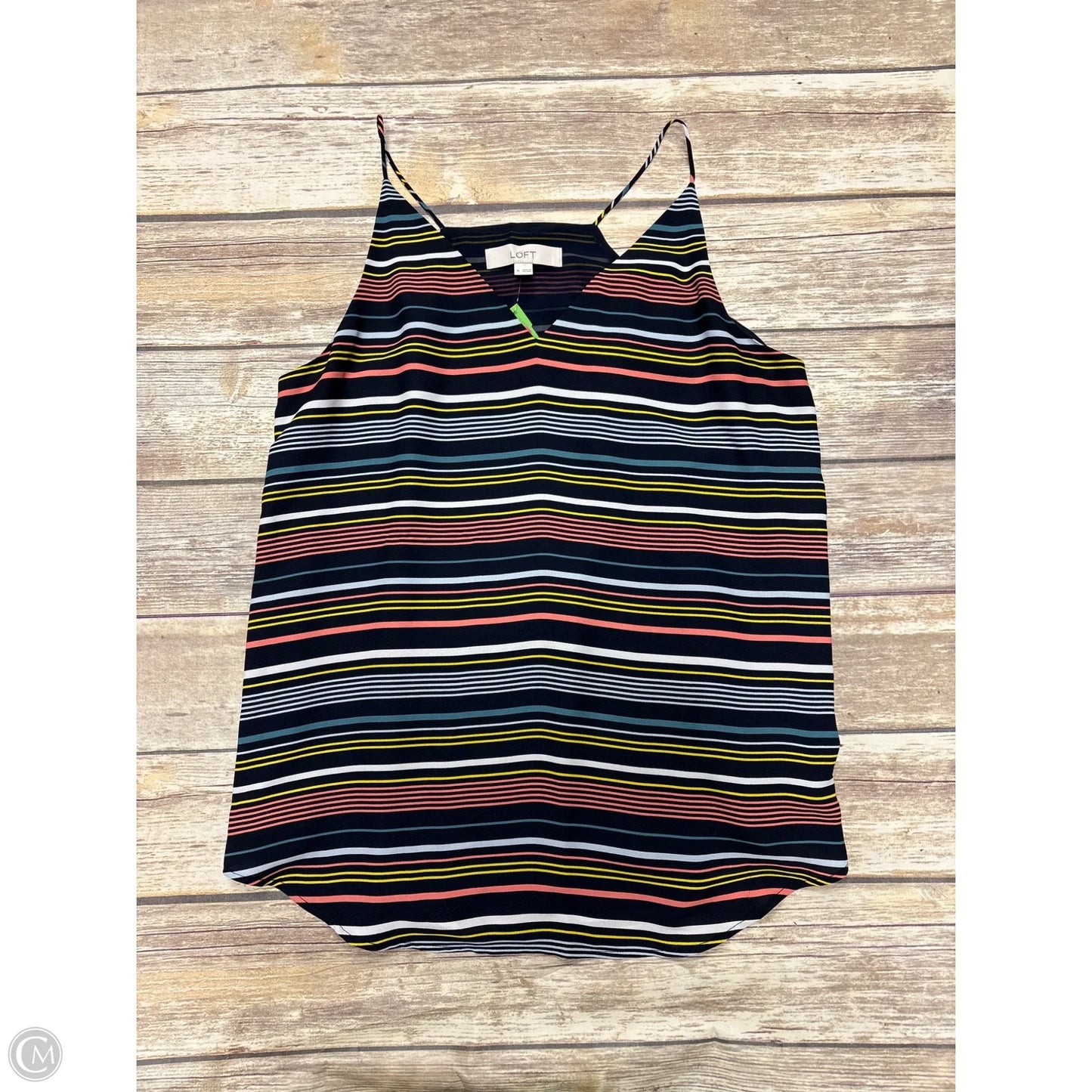 Top Sleeveless By Loft In Striped Pattern, Size: M