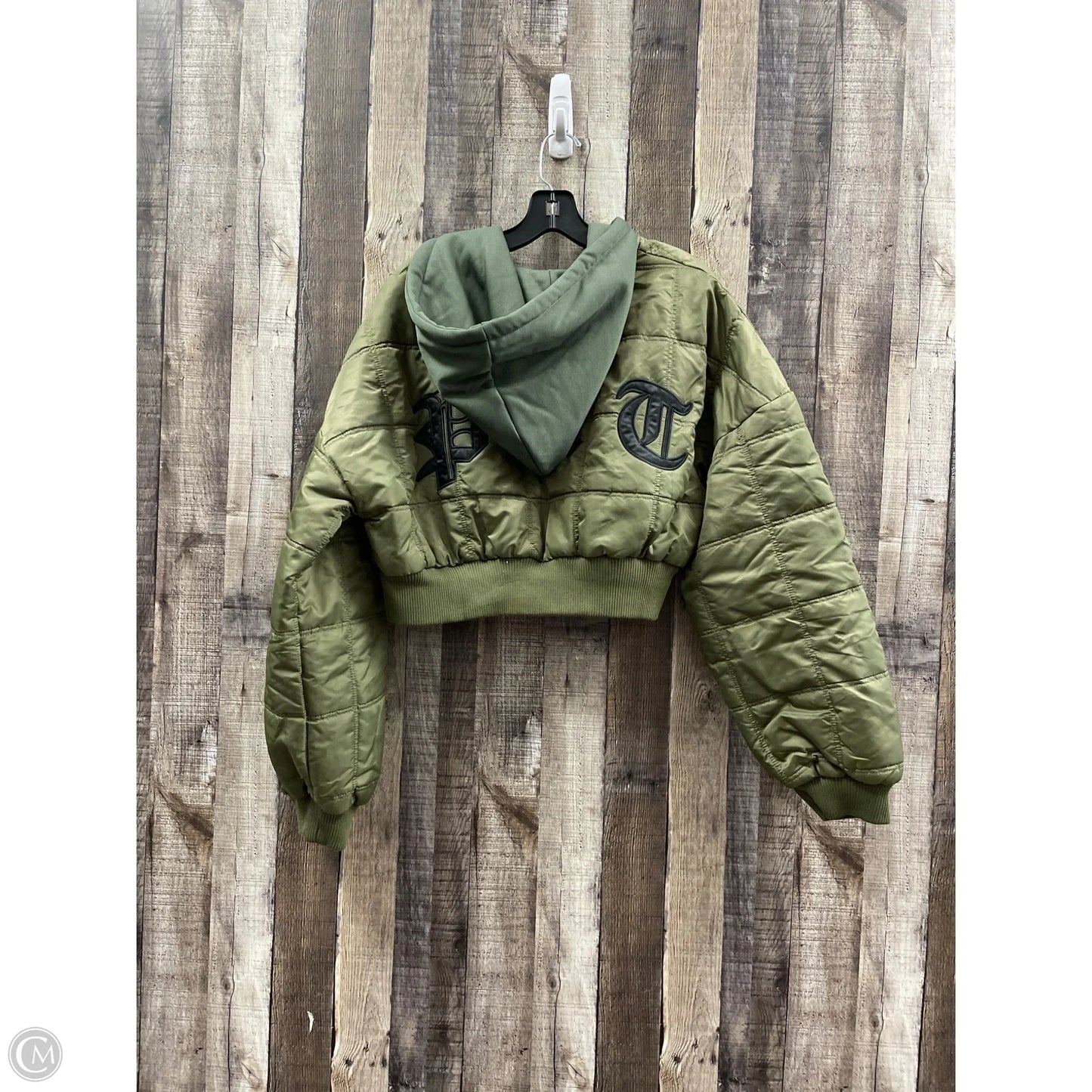 Jacket Puffer & Quilted By Pretty Little Thing In Green, Size: L