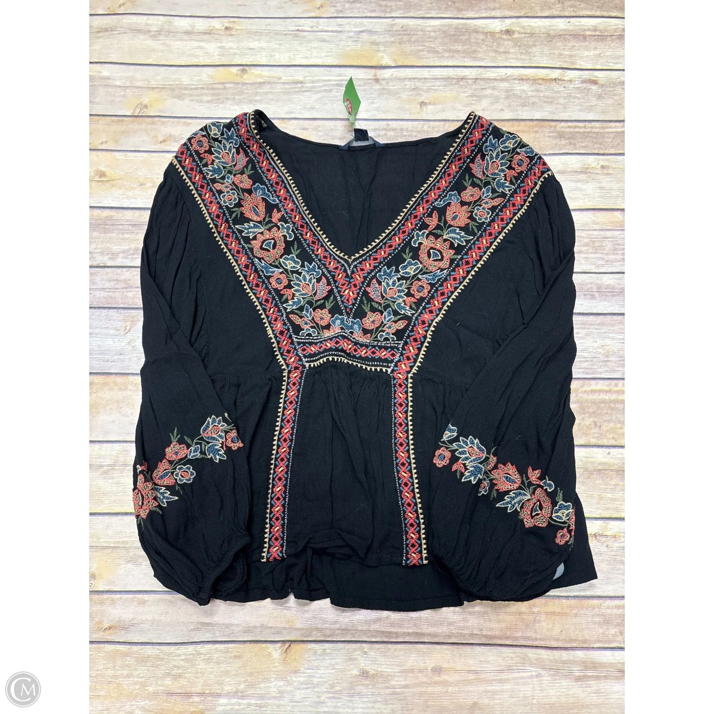 Top Long Sleeve By American Eagle In Black, Size: M