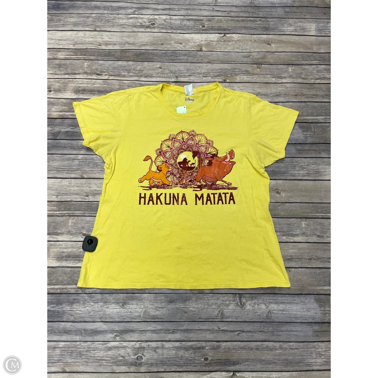Top Short Sleeve Basic By Disney Store In Yellow, Size: Xxl