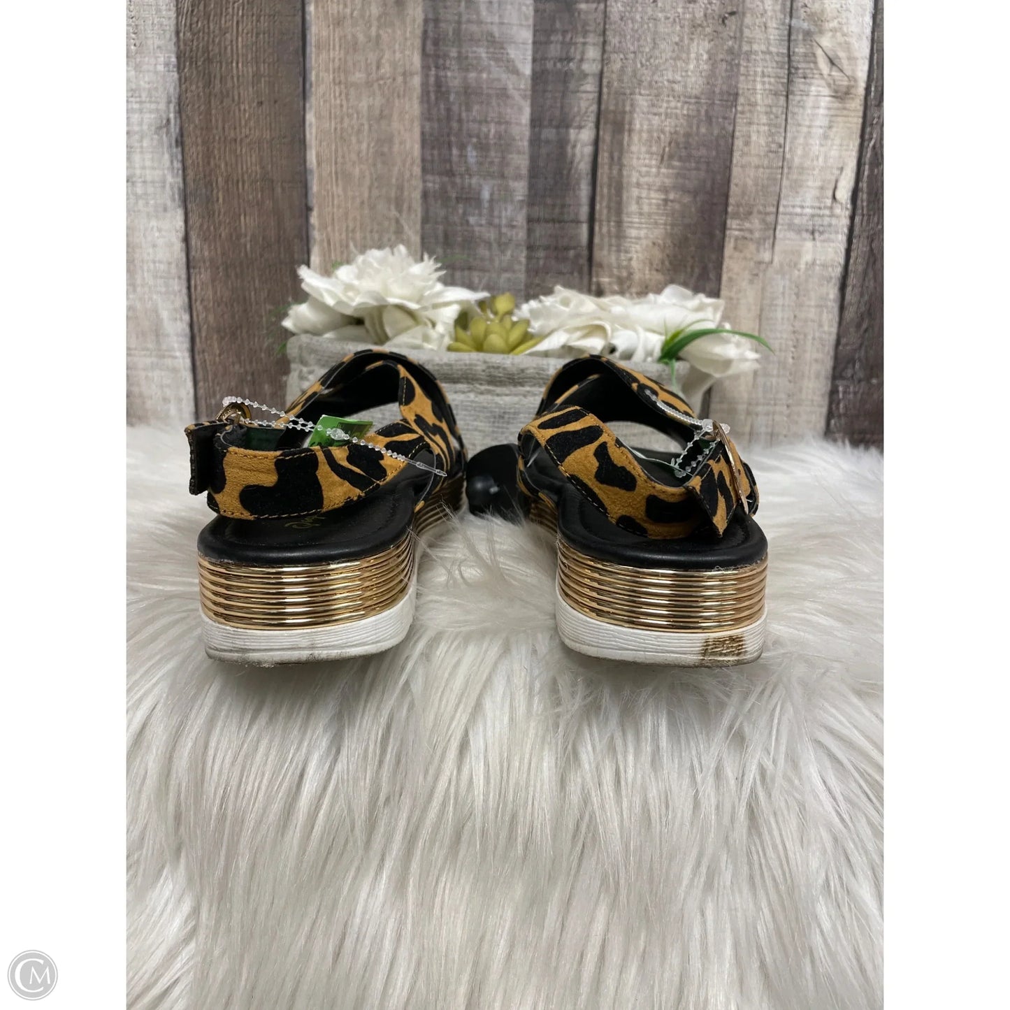 Sandals Heels Platform By Qupid In Animal Print, Size: 8