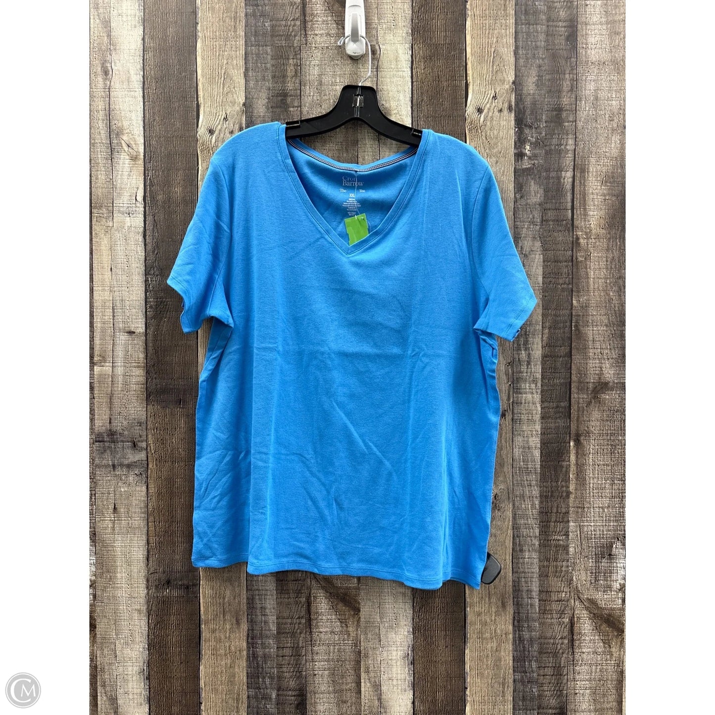 Top Short Sleeve Basic By Croft And Barrow In Blue, Size: Xxl