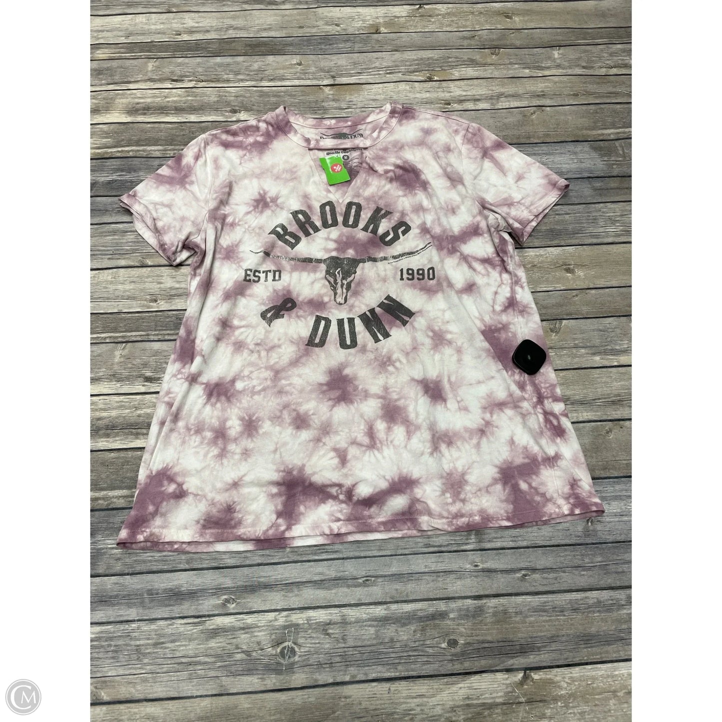 Top Short Sleeve By Cme In Tie Dye Print, Size: M