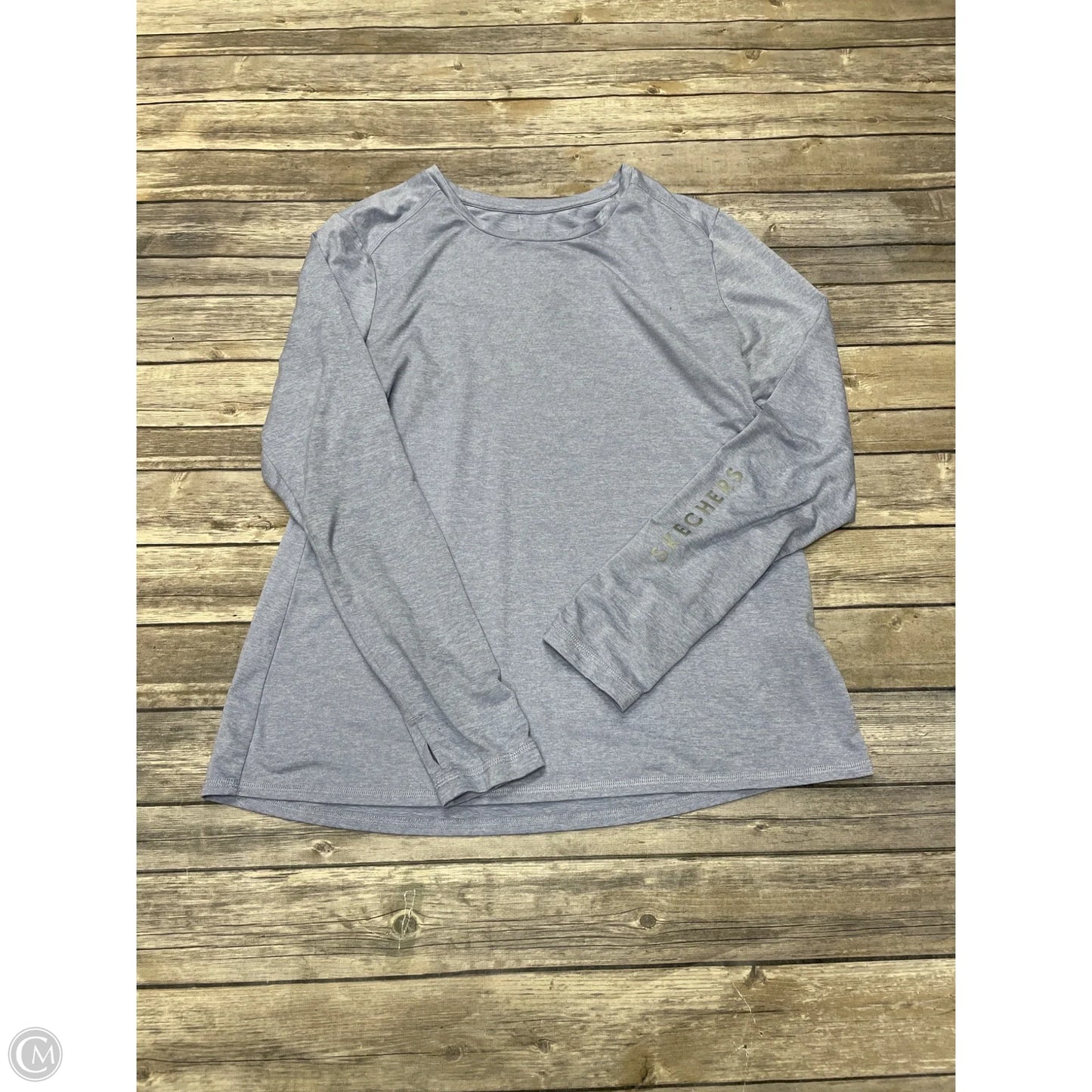 Athletic Top Long Sleeve Crewneck By Skechers In Purple, Size: L