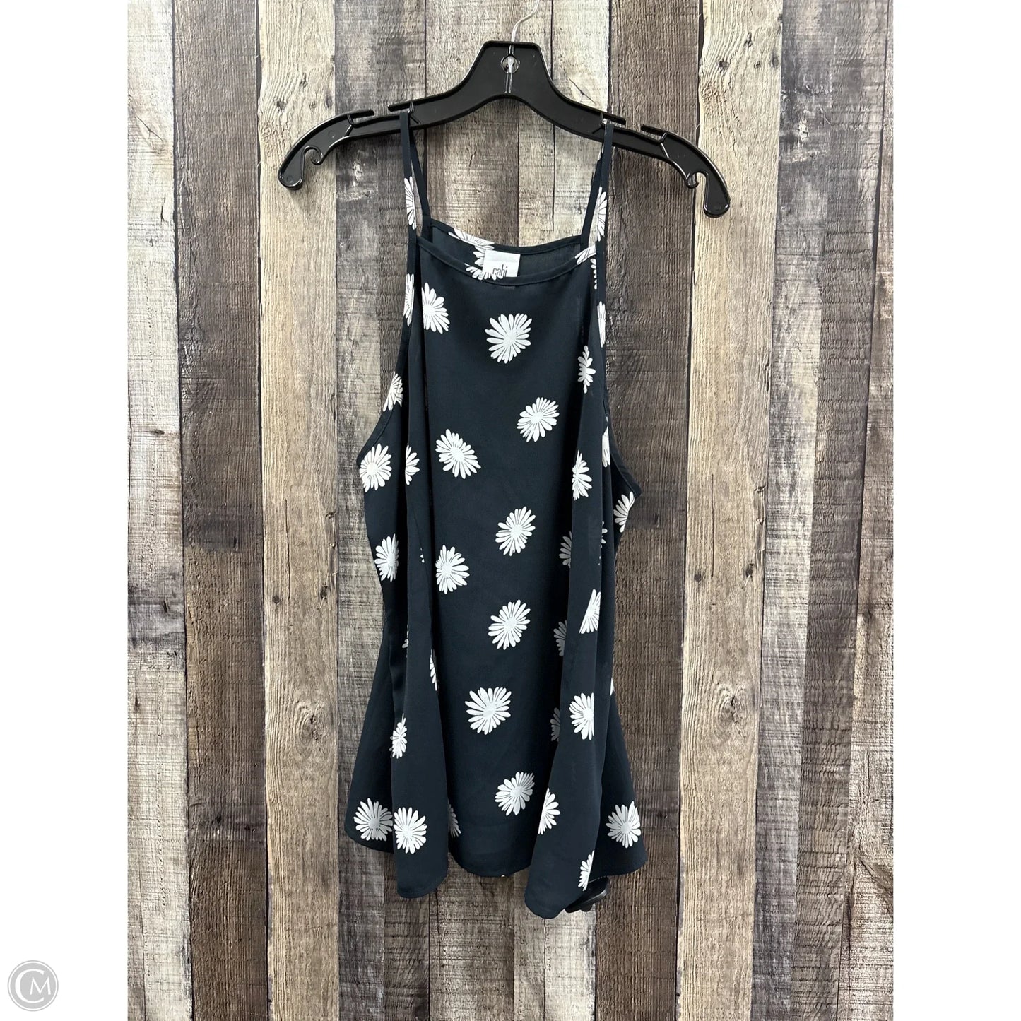 Top Sleeveless By Cabi In Black & White, Size: M