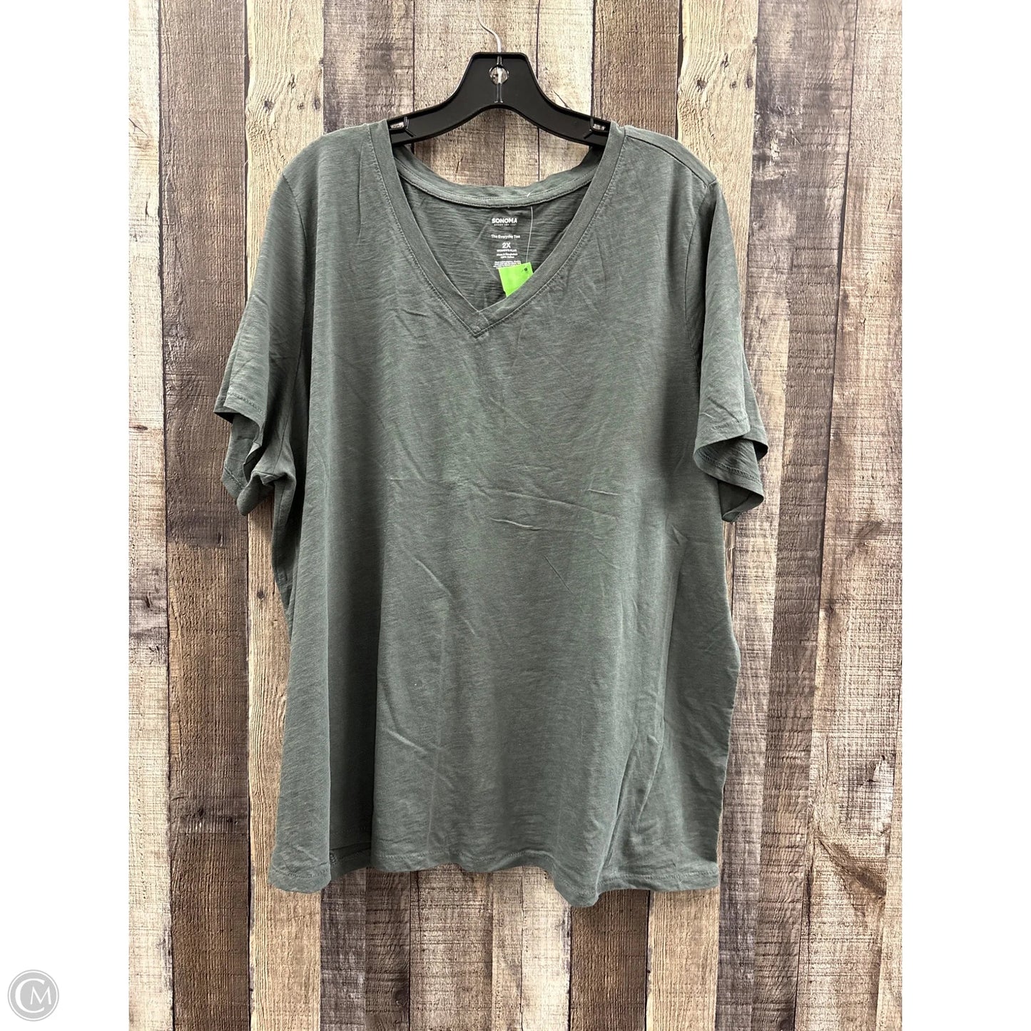 Top Short Sleeve By Sonoma In Green, Size: 2x