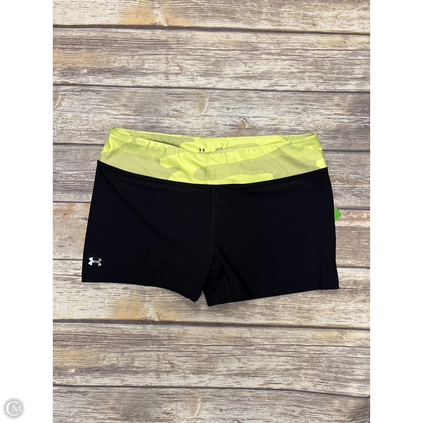 Athletic Shorts By Under Armour In Black & Yellow, Size: L