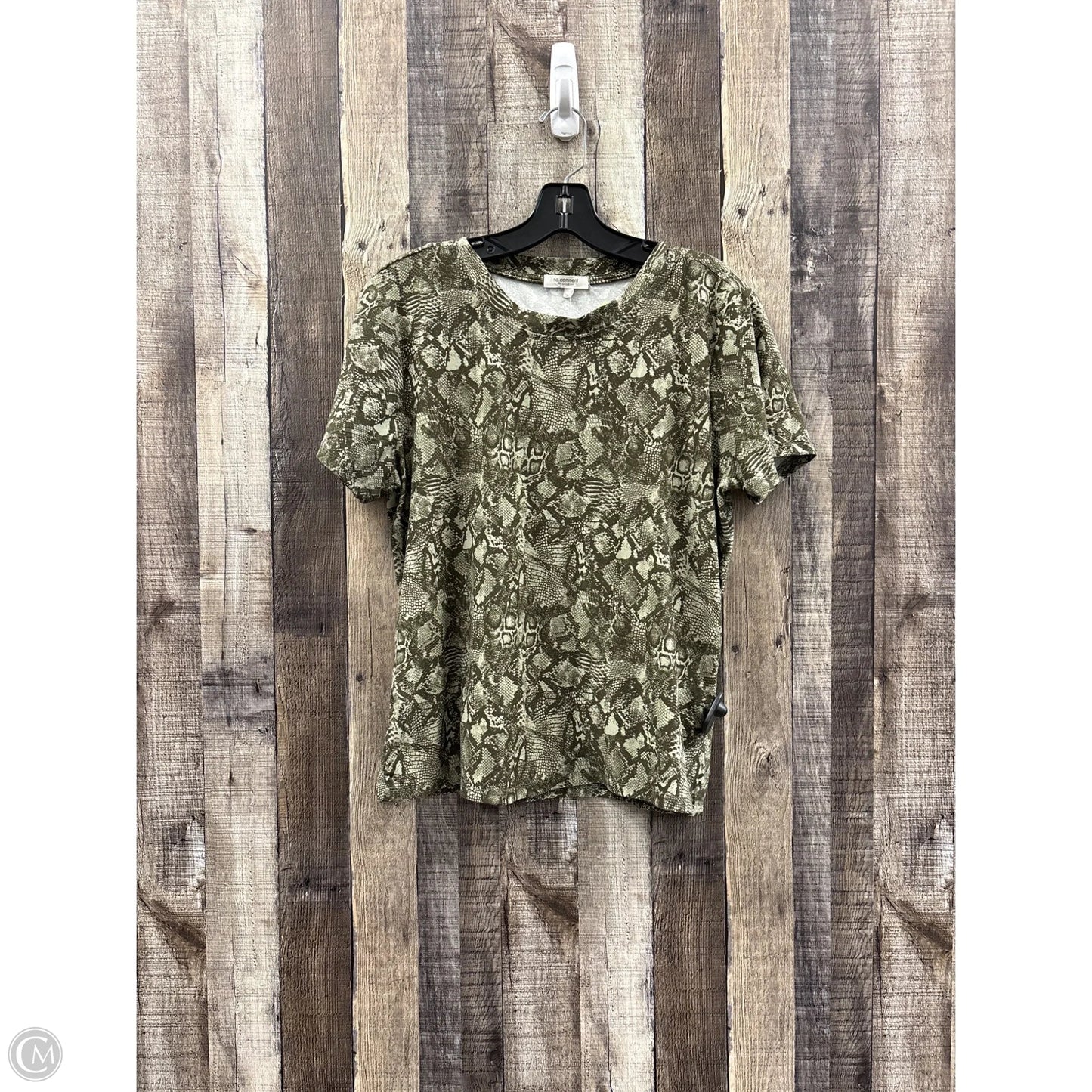 Top Short Sleeve By No Comment In Snakeskin Print, Size: 1x