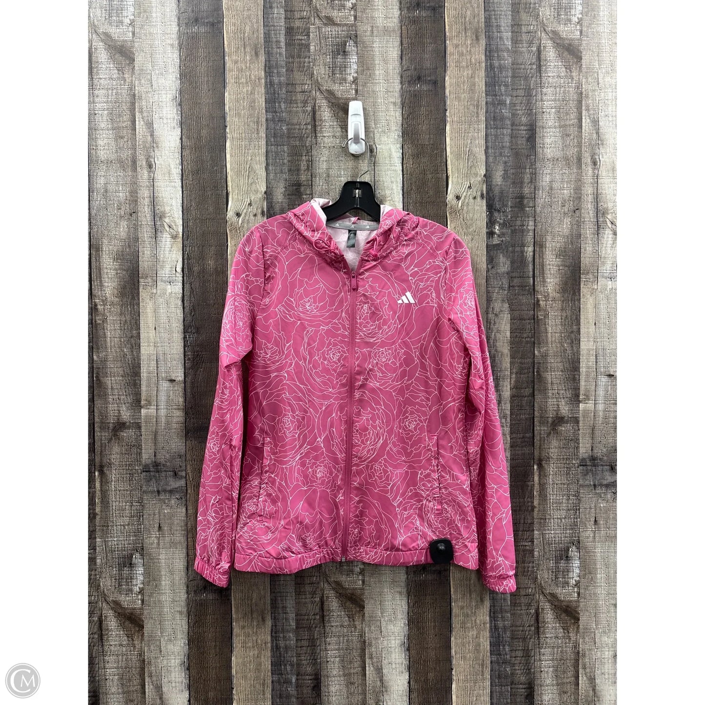 Athletic Jacket By Adidas In Pink, Size: S