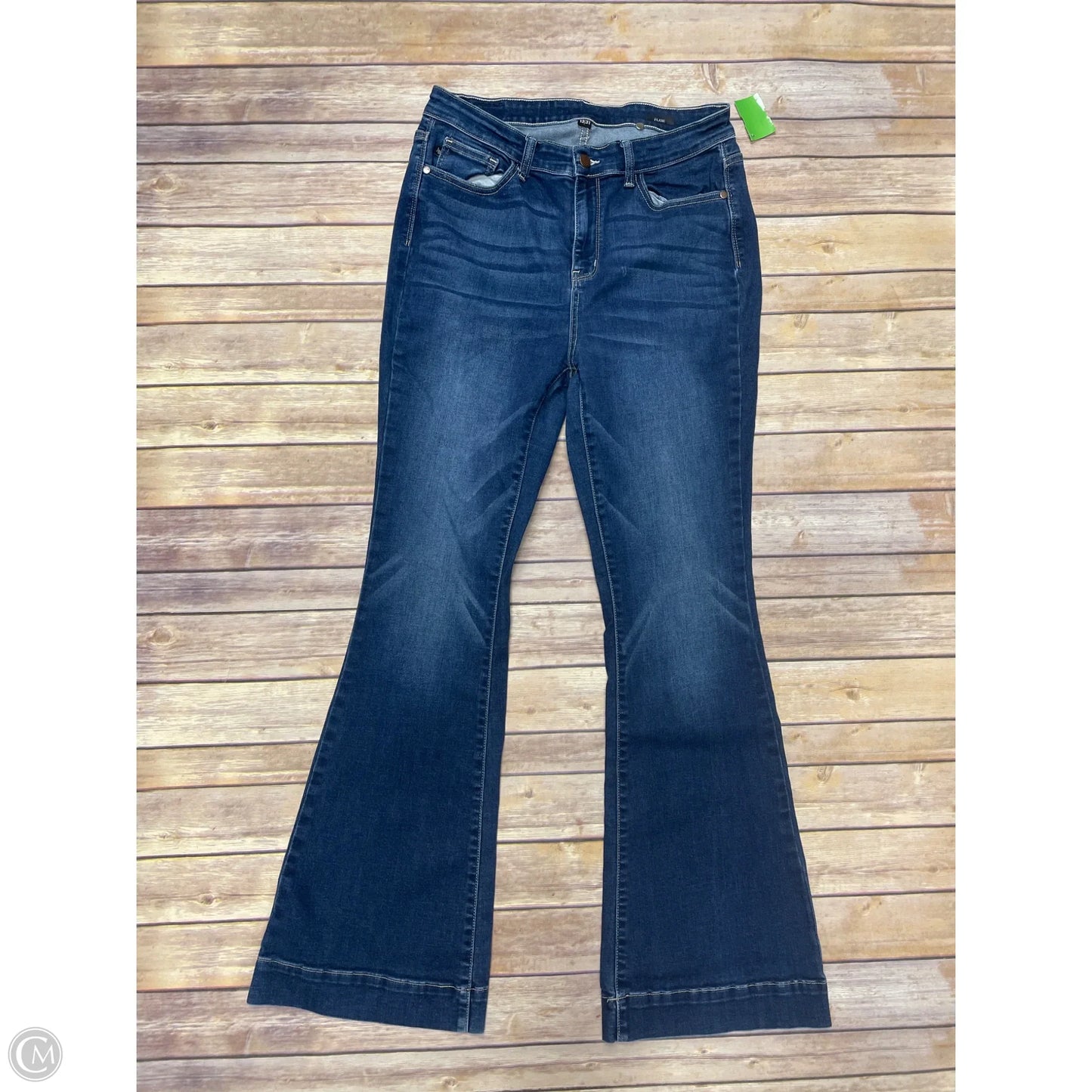 Jeans Flared By Judy Blue In Blue Denim, Size: 12