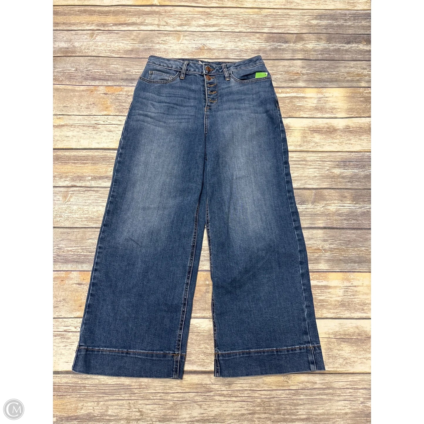 Jeans Wide Leg By Time And Tru In Blue Denim, Size: 6