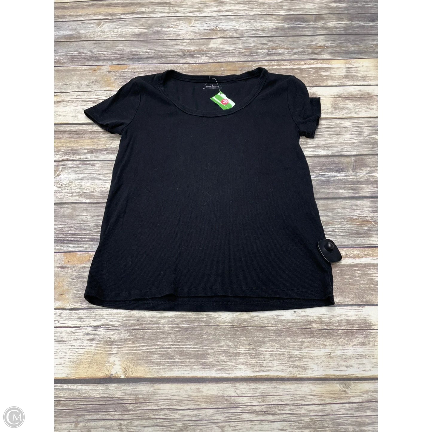 Top Short Sleeve Basic By Talbots In Black, Size: L