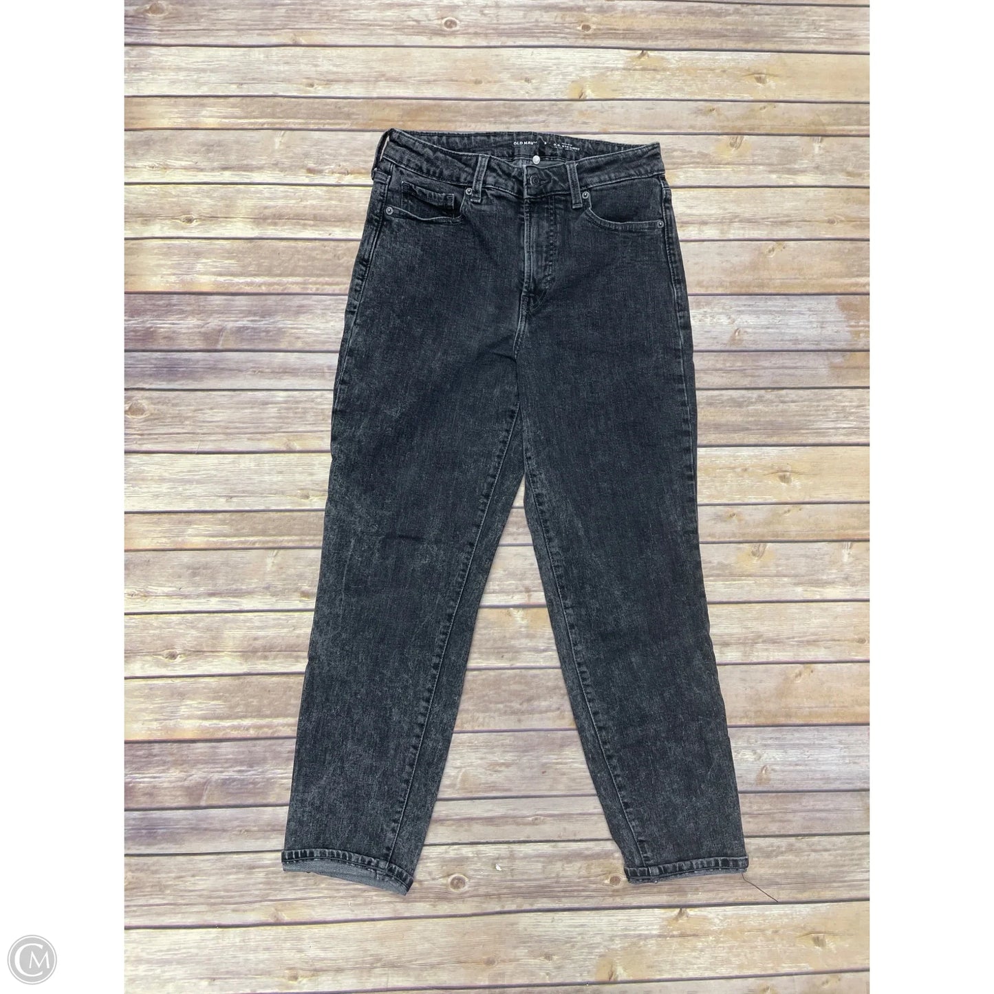 Jeans Straight By Old Navy In Black Denim, Size: 8