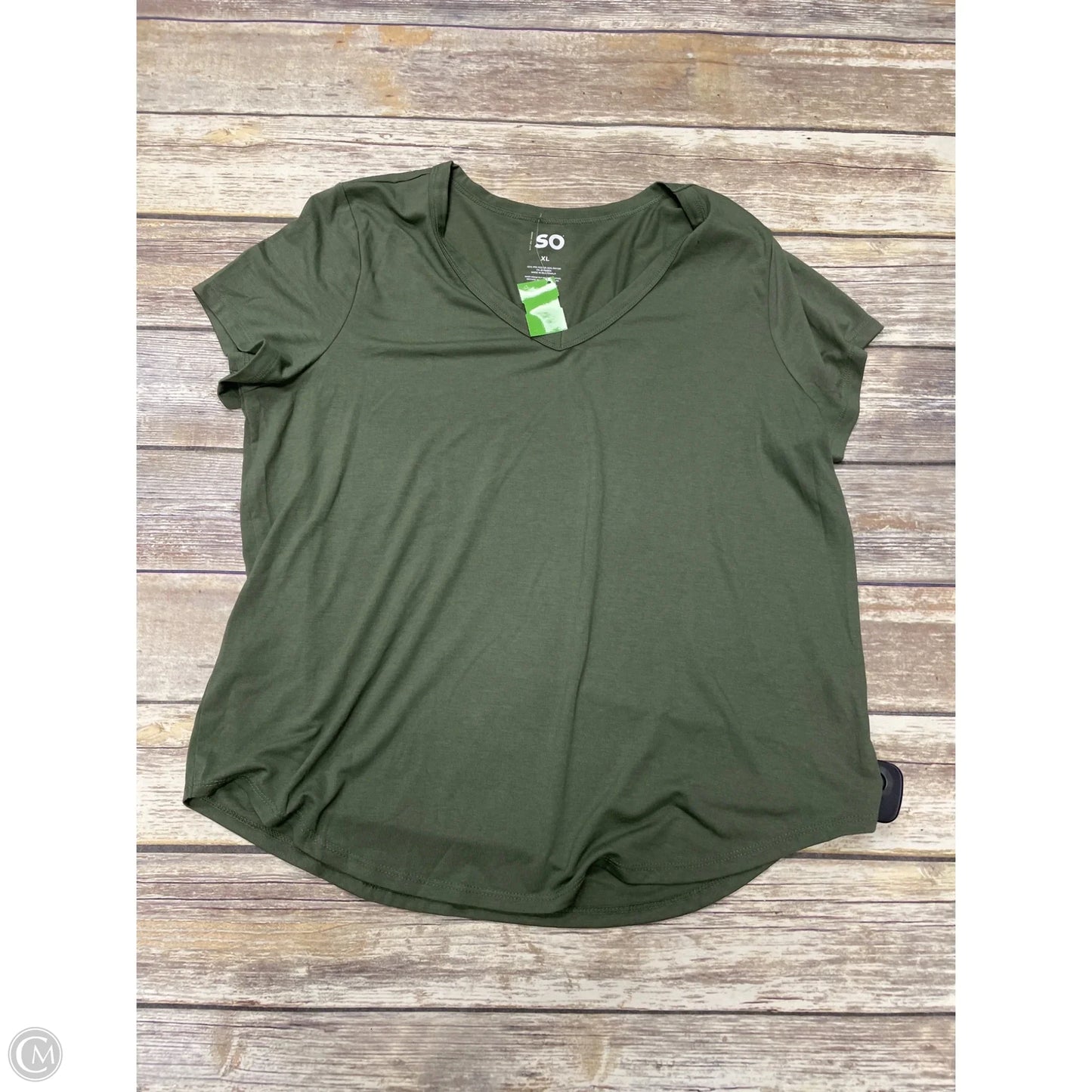 Top Short Sleeve Basic By So In Green, Size: Xl