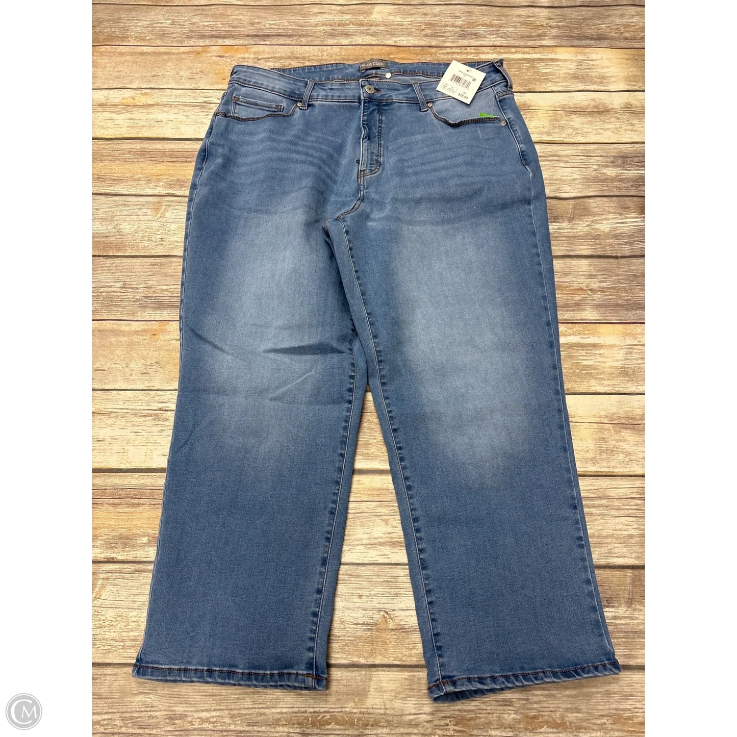 Jeans Straight By Falls Creek In Blue Denim, Size: 22