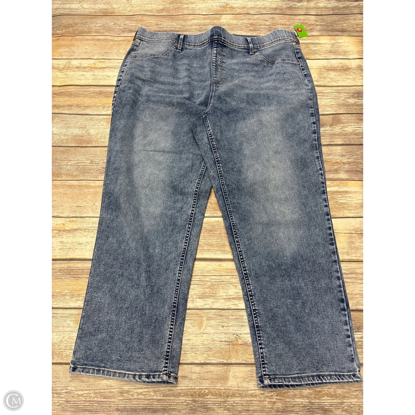 Jeans Straight By Terra & Sky In Blue Denim, Size: 2x
