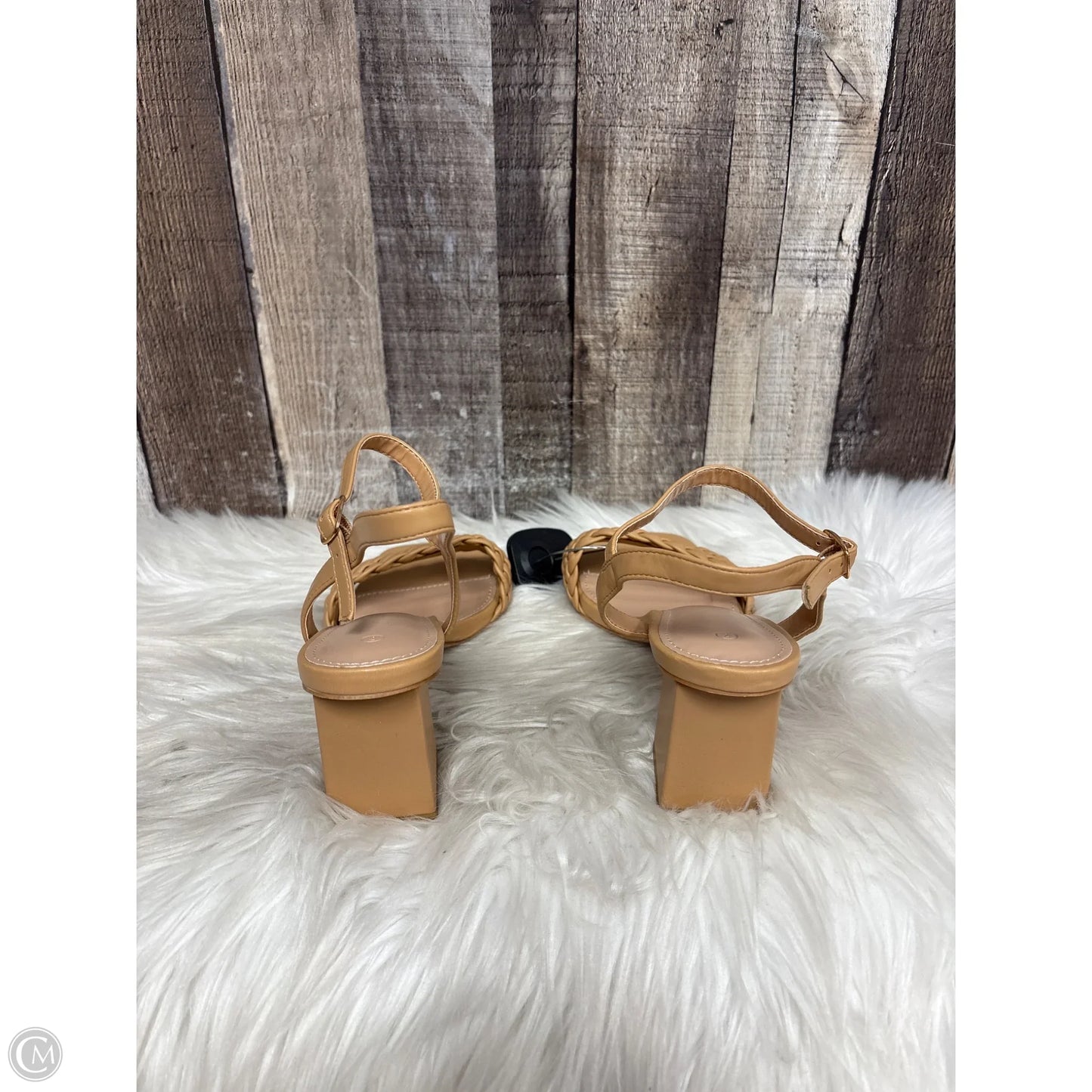 Sandals Heels Block By Cmf In Tan, Size: 7