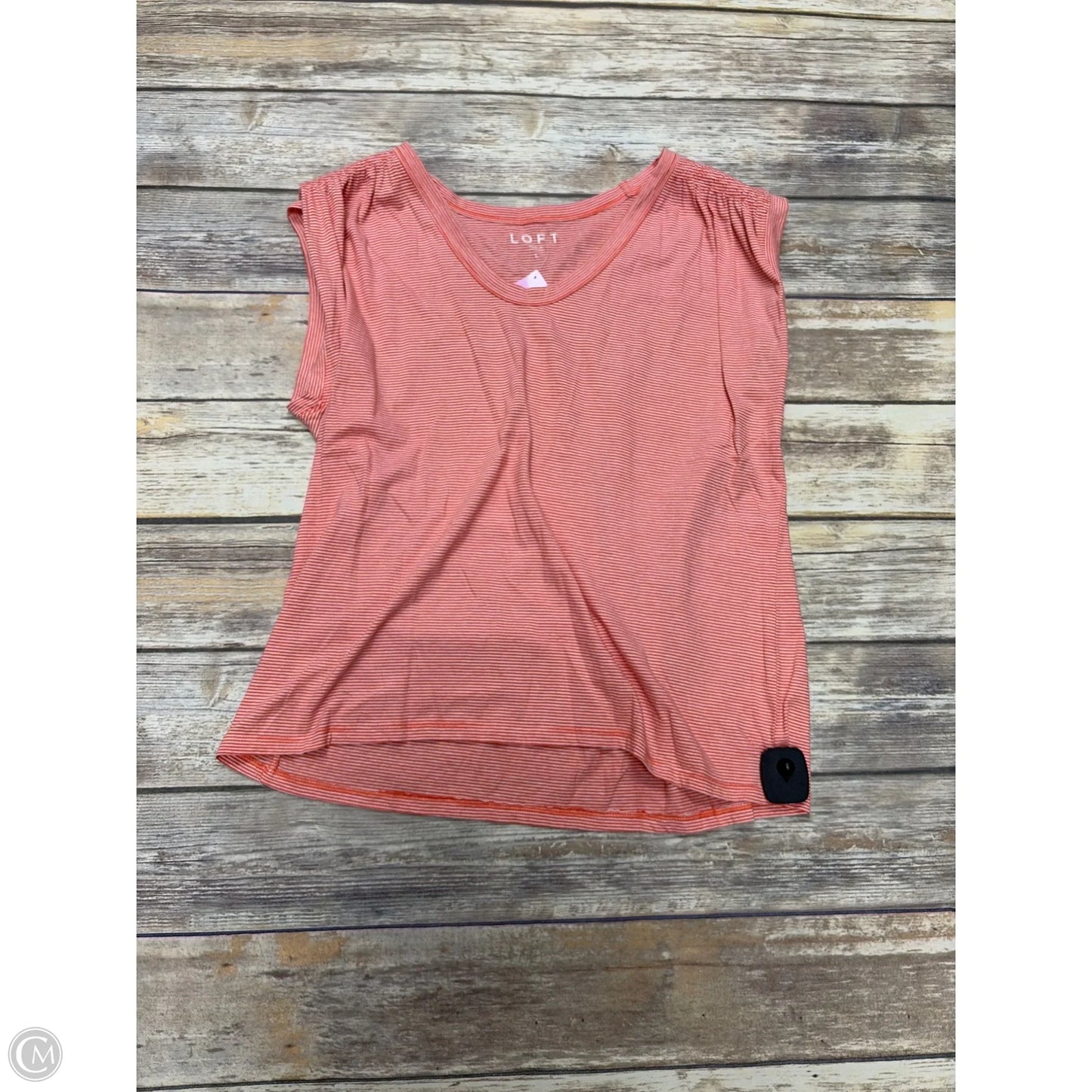 Top Sleeveless By Loft In Striped Pattern, Size: L