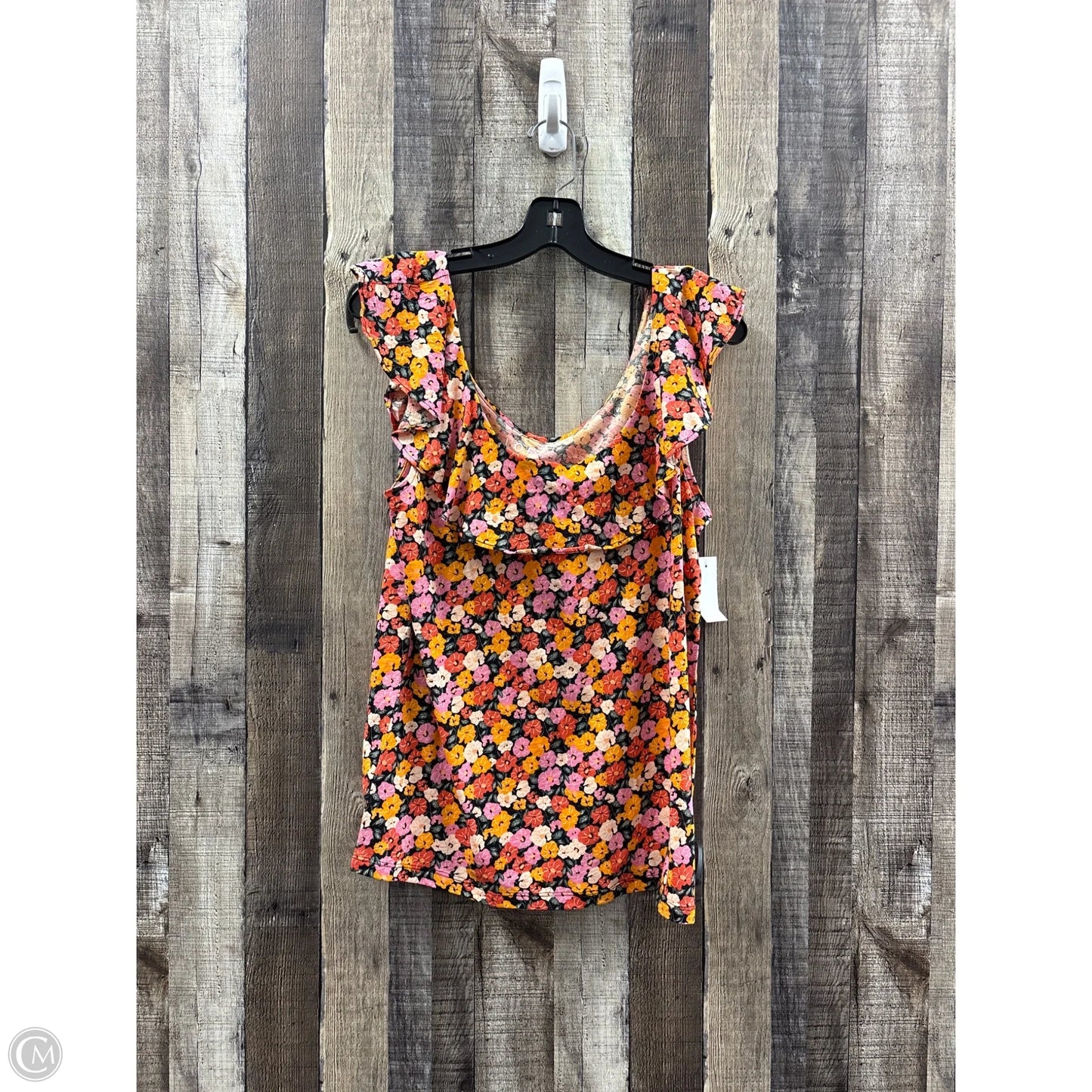 Top Sleeveless By Loft In Floral Print, Size: L
