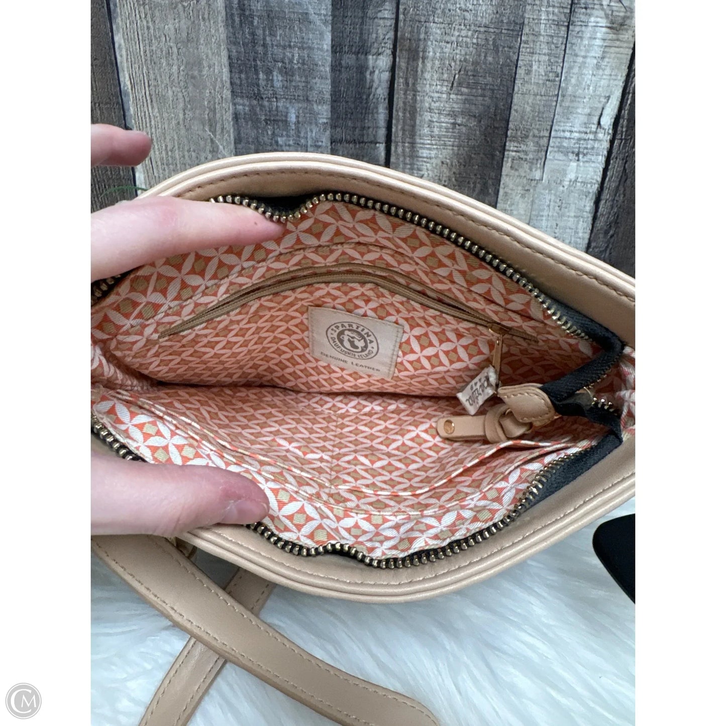 Crossbody Leather By Spartina, Size: Medium