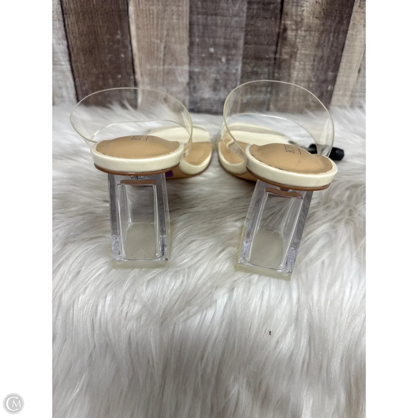 Sandals Heels Block By Cme In Clear, Size: 8.5