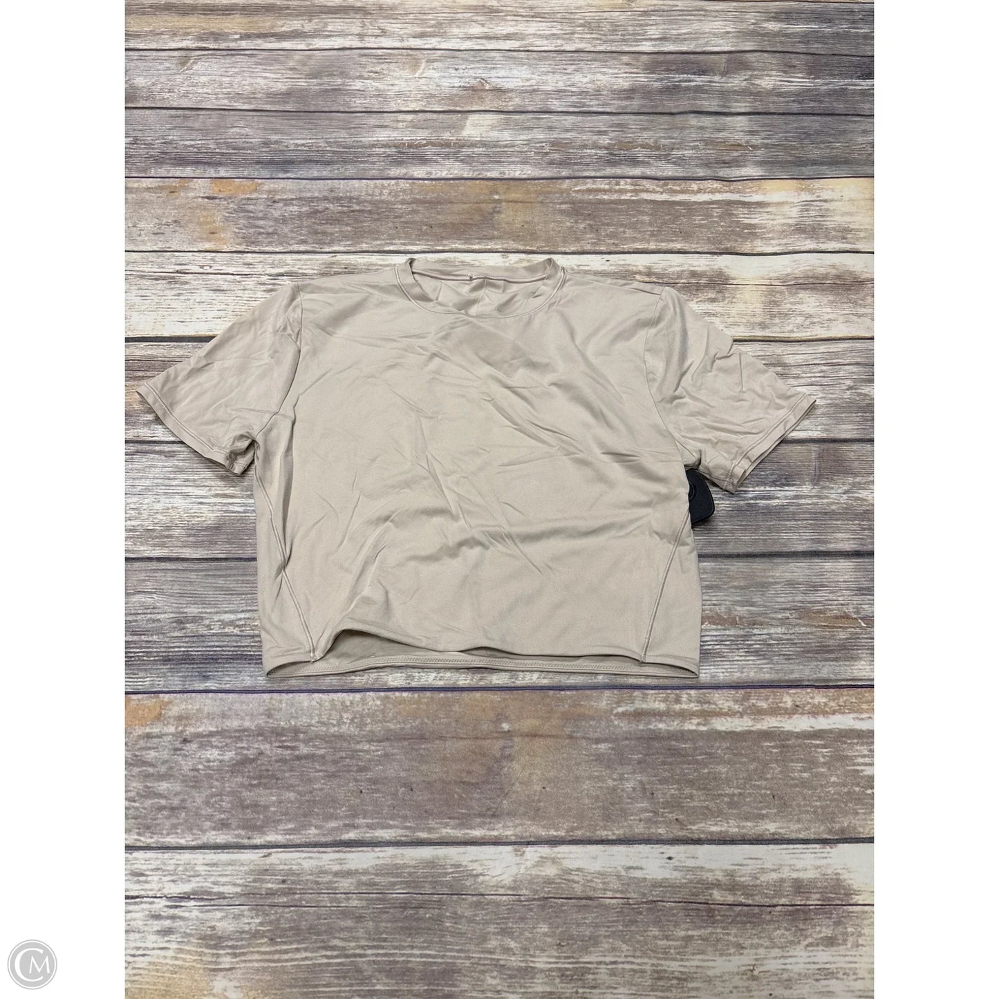 Athletic Top Short Sleeve By Lululemon In Beige, Size: S