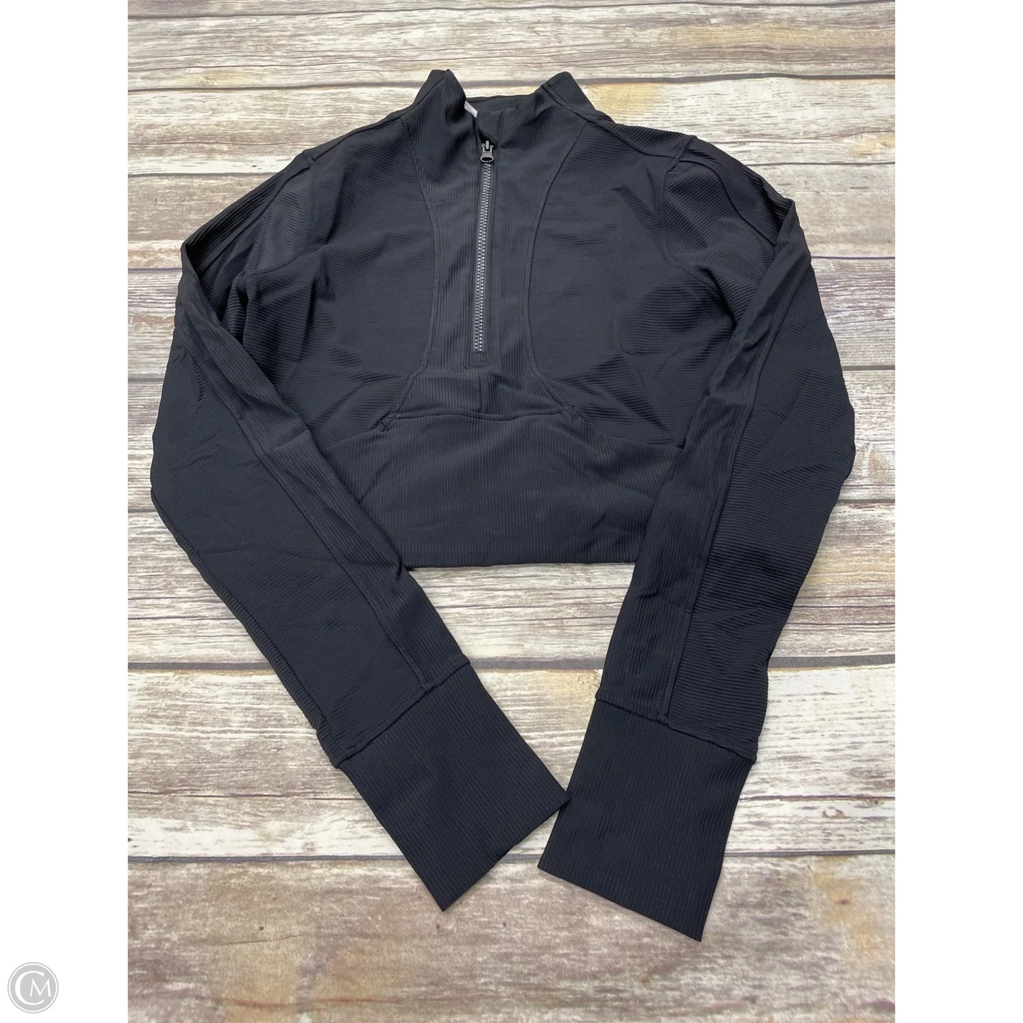 Athletic Top Long Sleeve Collar By 90 Degrees By Reflex In Black, Size: M