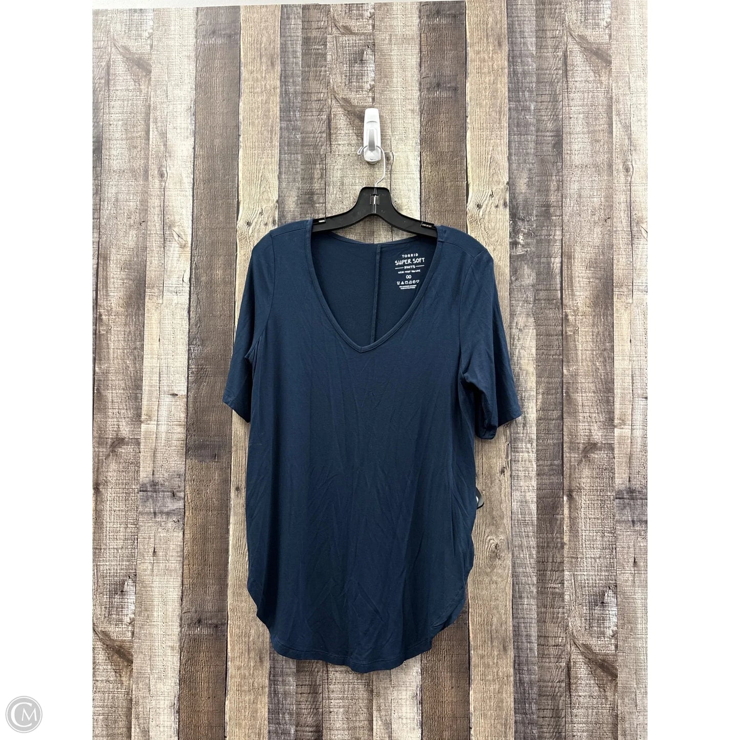 Top Short Sleeve Basic By Torrid In Blue, Size: M