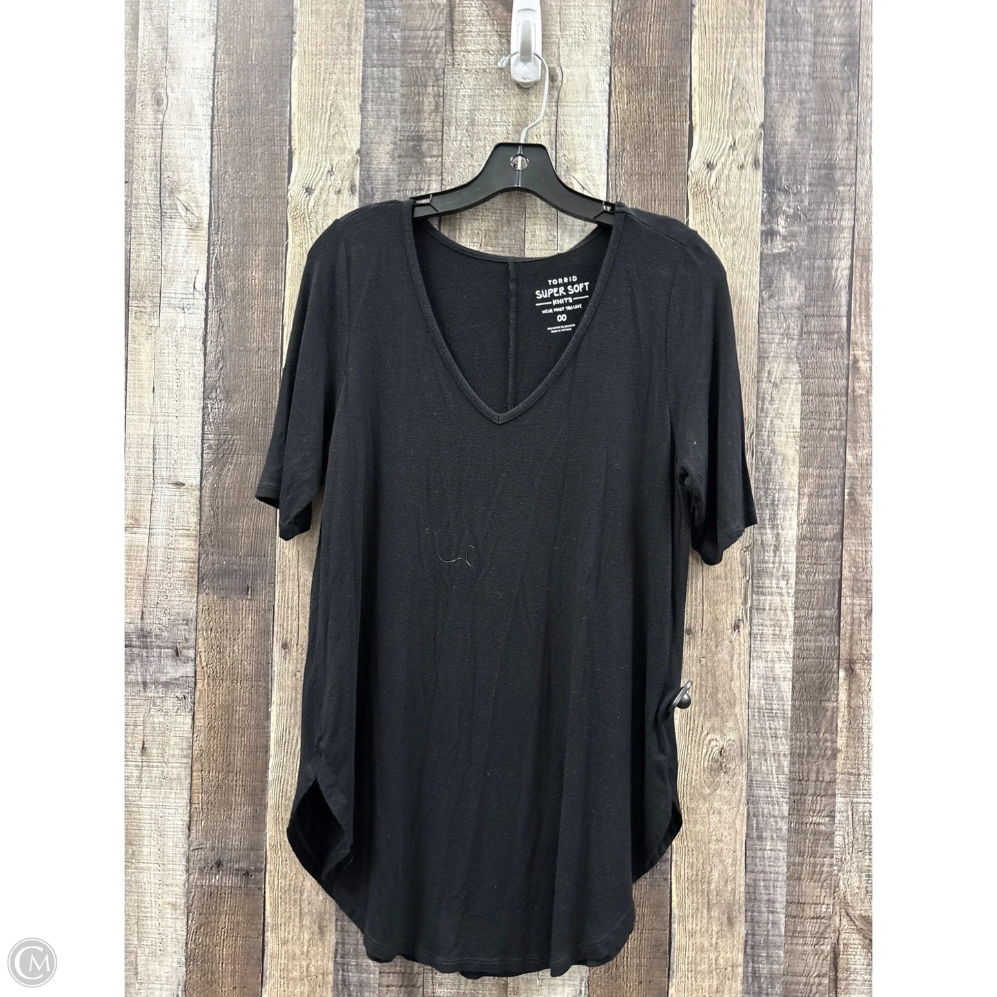 Top Short Sleeve Basic By Torrid In Black, Size: M
