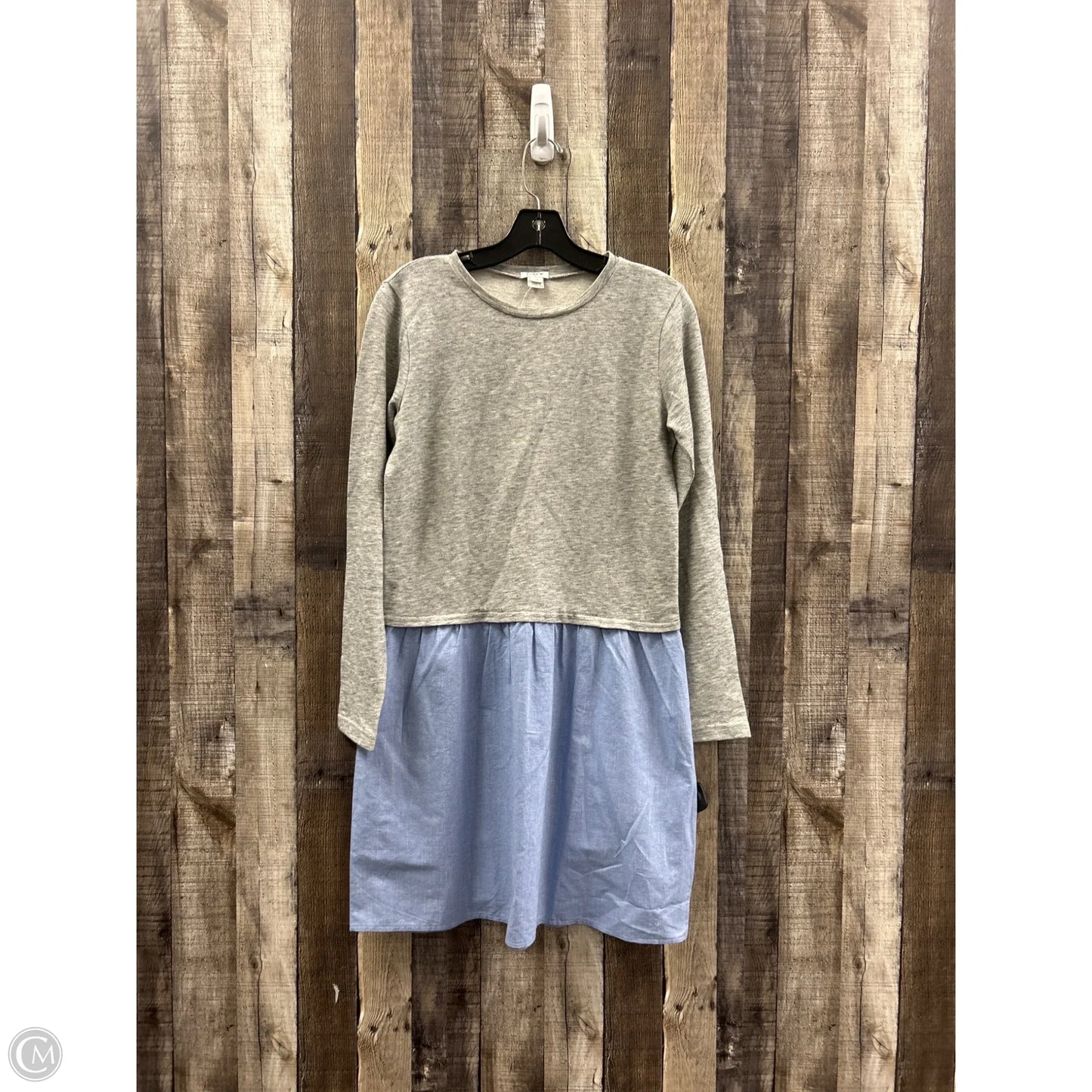 Dress Casual Midi By J. Crew In Blue & Grey, Size: Xs