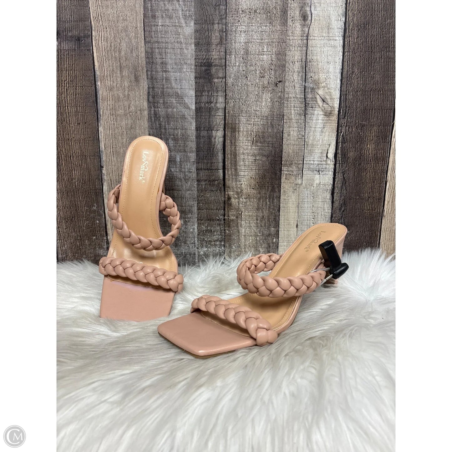 Sandals Heels Block By Cme In Beige, Size: 9