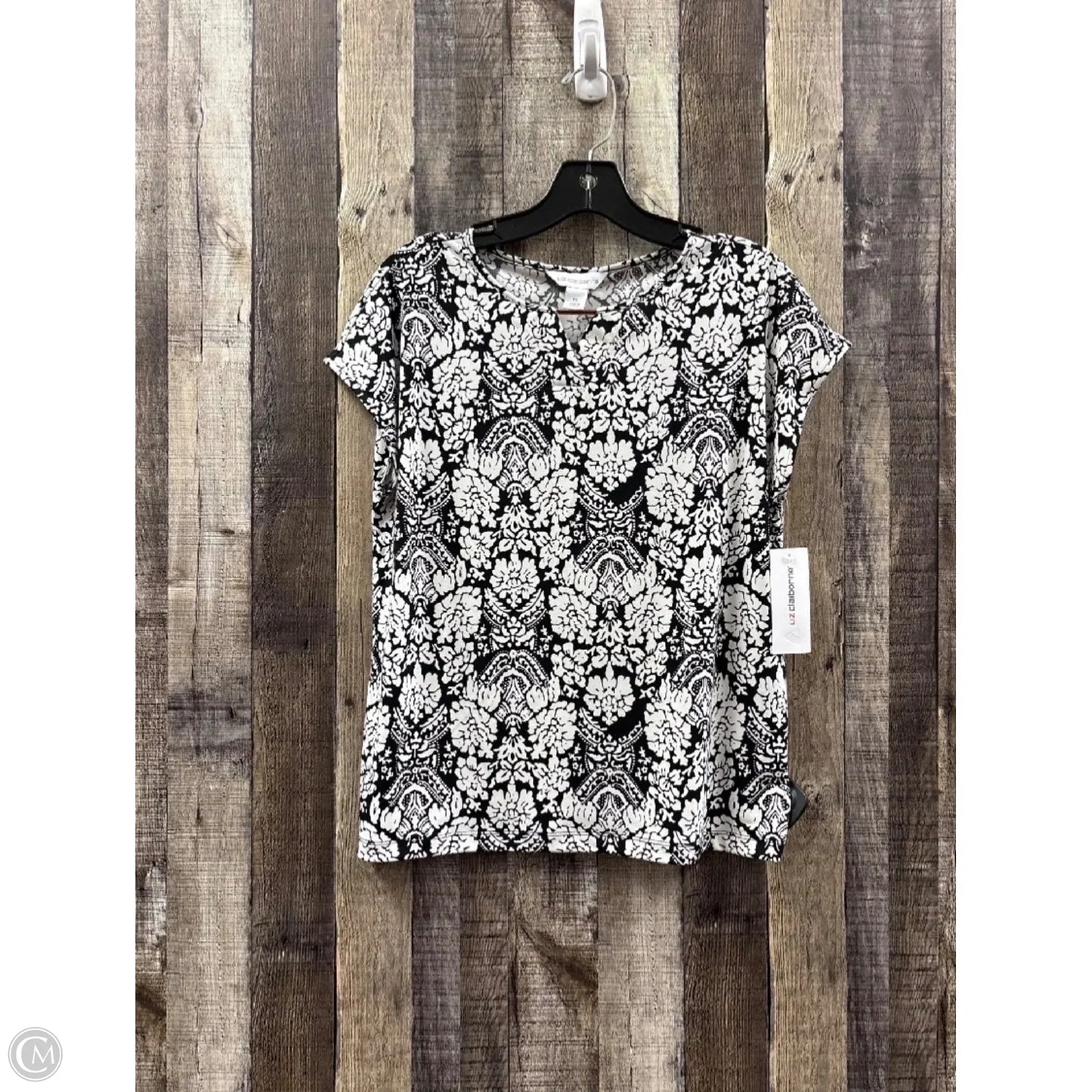 Top Sleeveless By Liz Claiborne In Black & White, Size: Sp